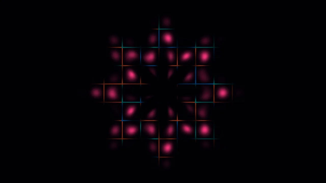 Magenta Kaleidoscopic Flower Particles 4K Wallpaper