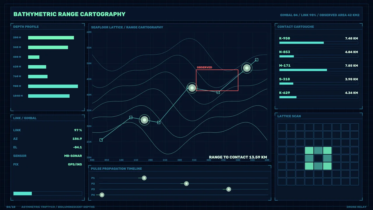 Bathymetric Sonar Range Cartography HUD 4K Sci-Fi Wallpaper