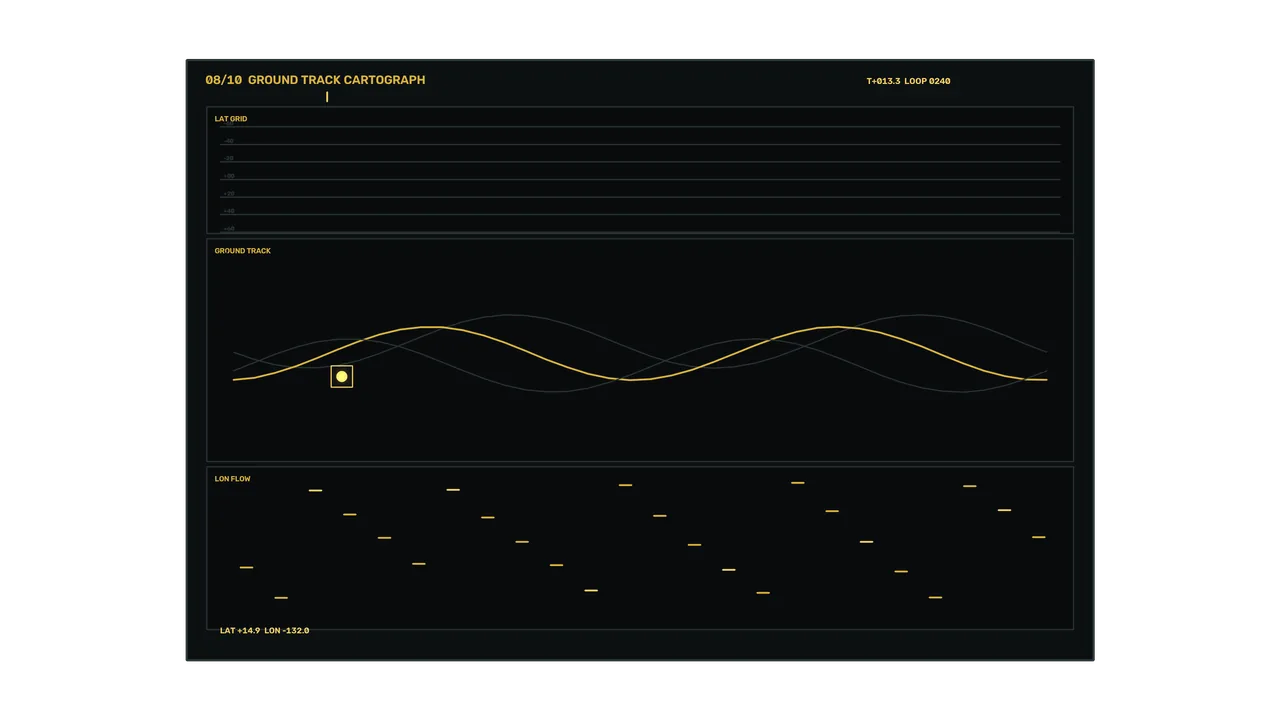 Sci-Fi Ground Track Cartography HUD 4K Wallpaper