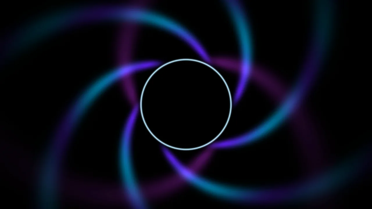 Circular Reticle Sci-Fi HUD Wallpaper with Cyan, Blue and Violet Rings