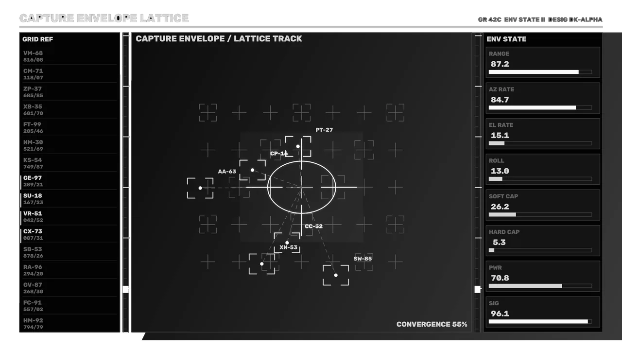 Monochrome Sci-Fi Docking Guidance HUD 4K Wallpaper