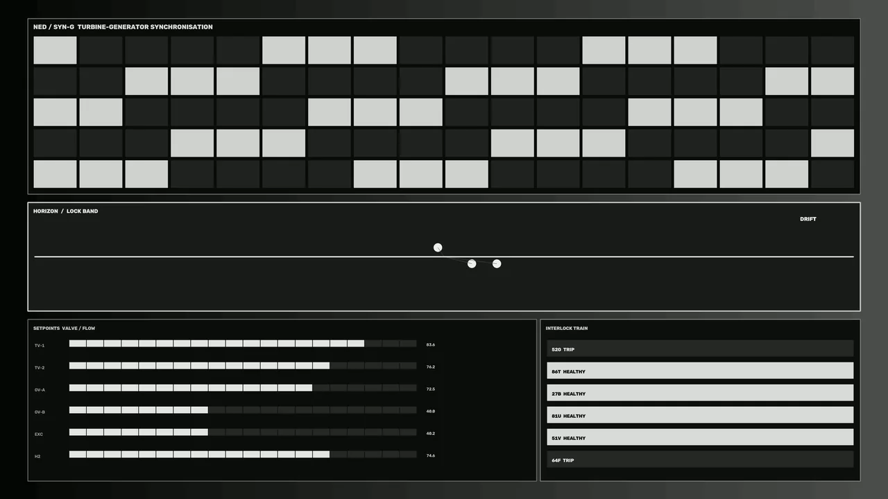 Industrial Turbine Generator Telemetry HUD — Free 4K Wallpaper
