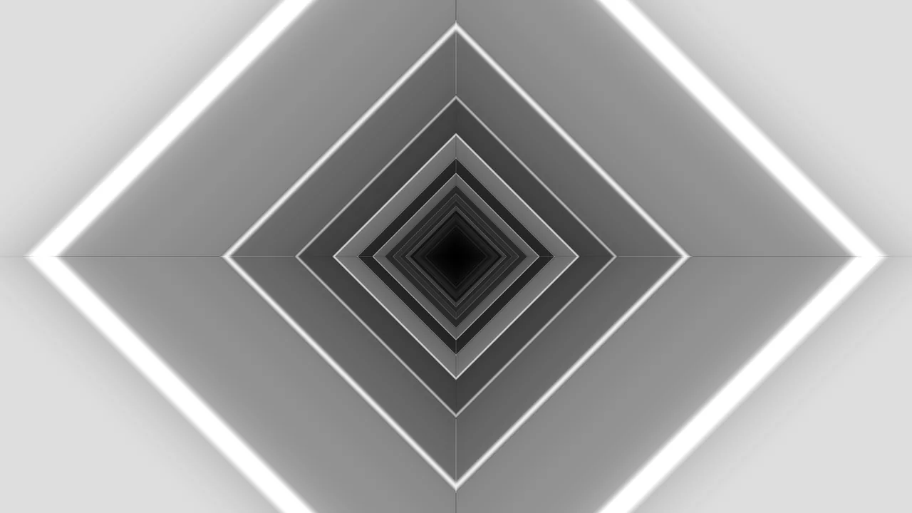 Monochrome Nested Diamond Tunnel 4K Wallpaper