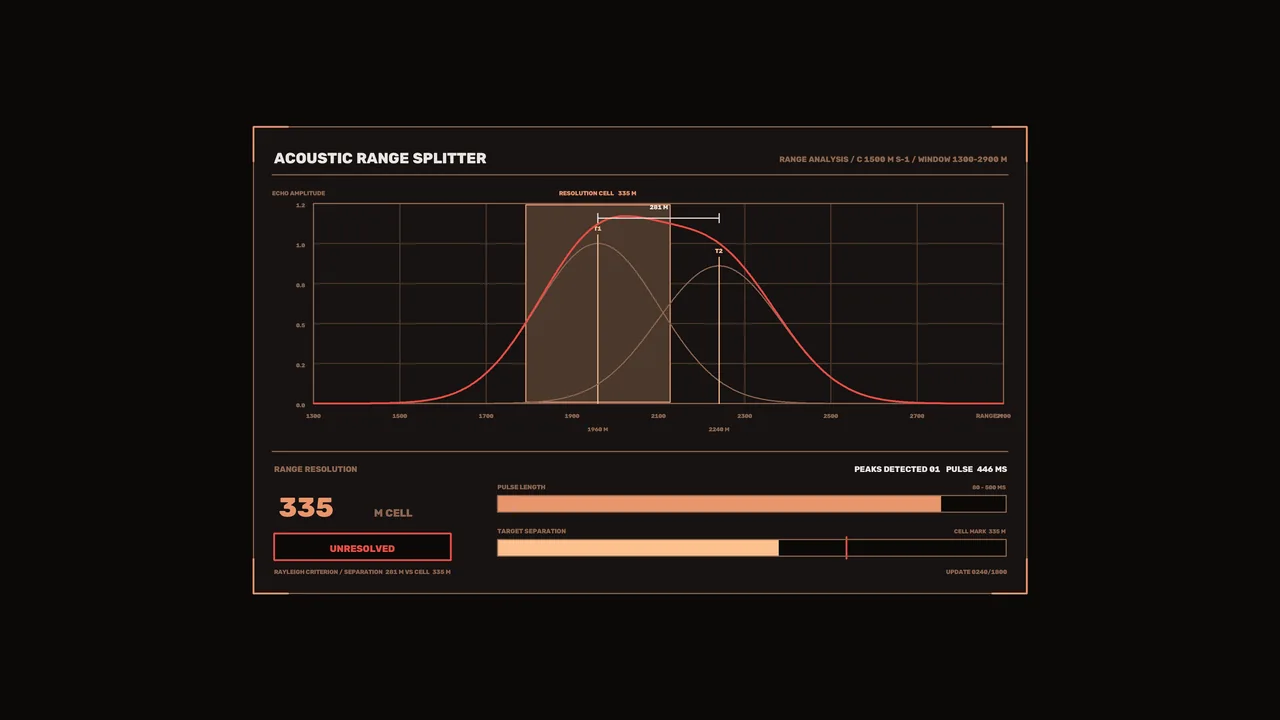 Acoustic Range Analysis HUD Dashboard with Waveform Plot | 4K Sci-Fi Wallpaper