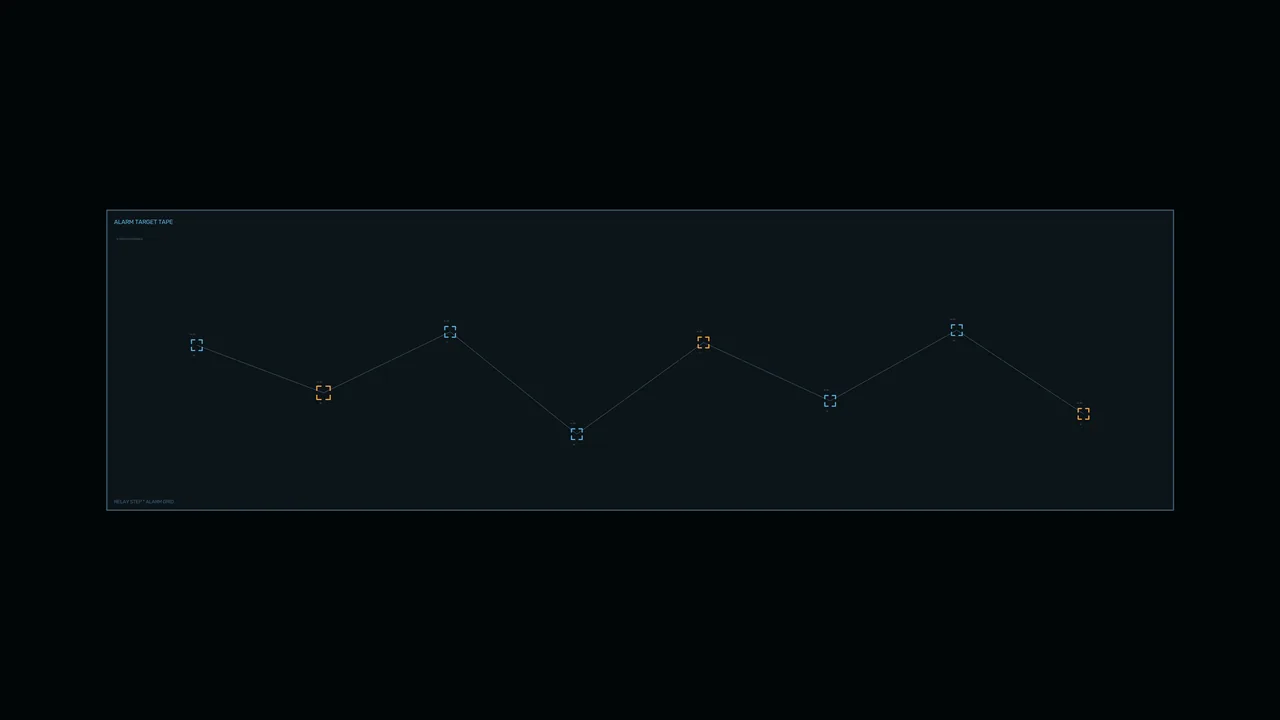 Industrial Alarm Status HUD with Connected Telemetry Nodes