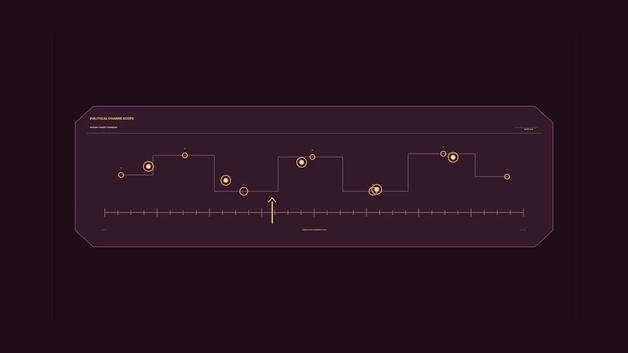 Political Change Scope Data HUD with Timeline Markers