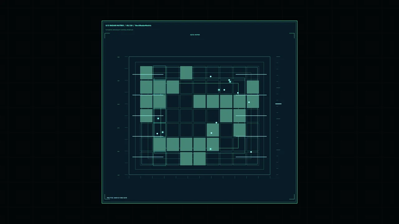 Futuristic Radar Matrix Spacecraft HUD 4K Sci-Fi Wallpaper