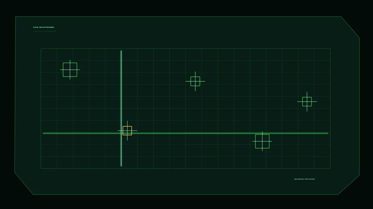 Futuristic Grid Tracking HUD with Crosshair Targets – 4K Sci-Fi Wallpaper