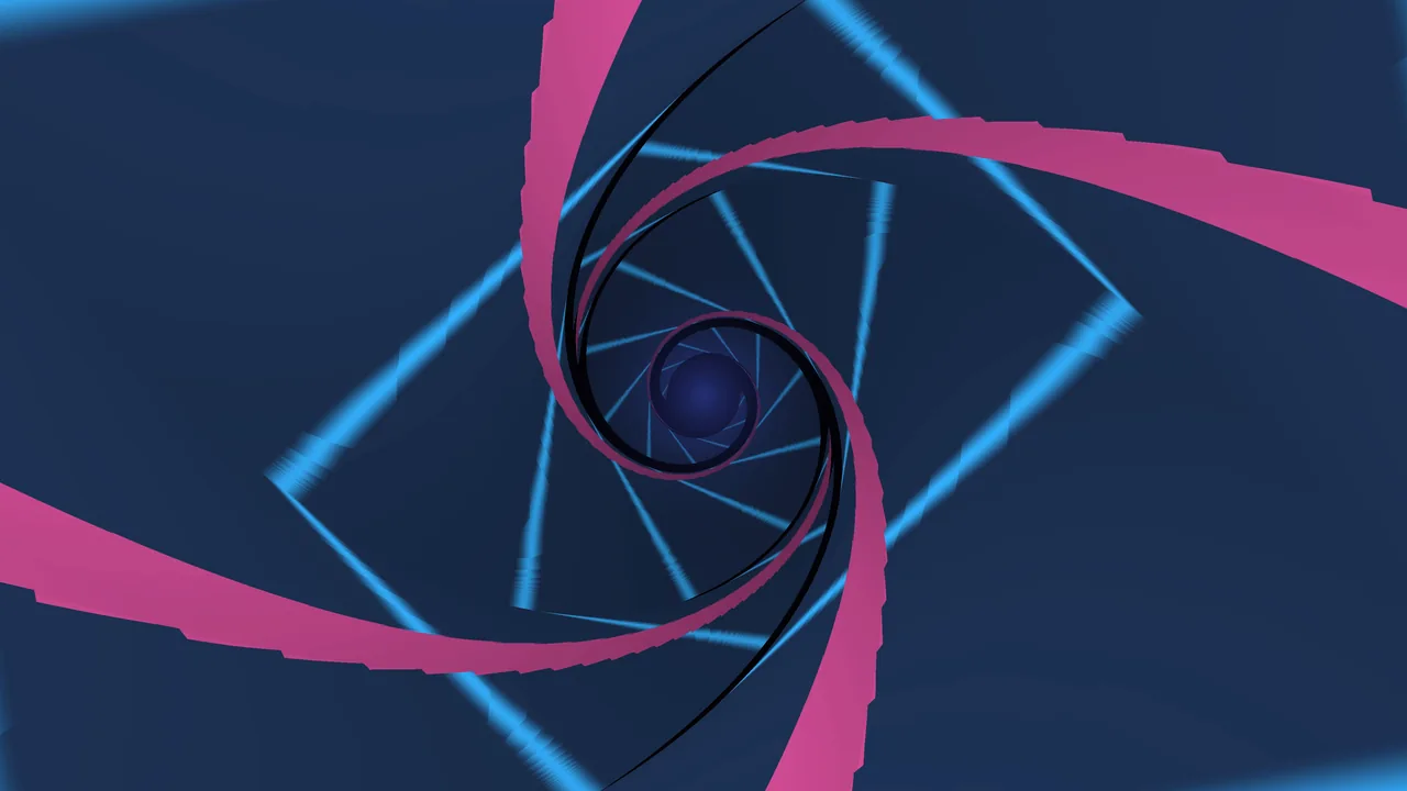 Neon Pink and Blue Spiral Tunnel 4K Wallpaper