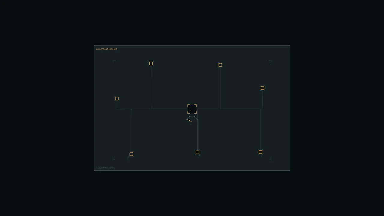 Allocation Node Core HUD Interface 4K Sci-Fi Wallpaper