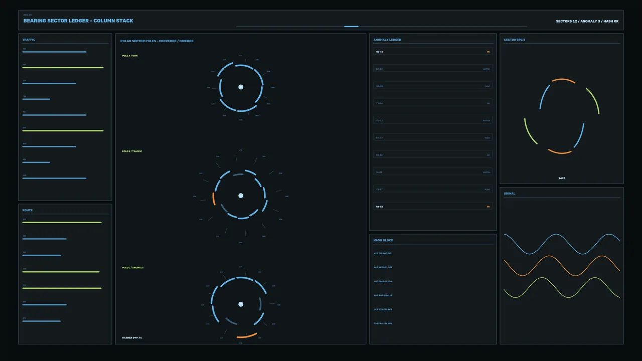 Futuristic Anomaly Telemetry HUD Dashboard with Polar Rings - 4K Wallpaper