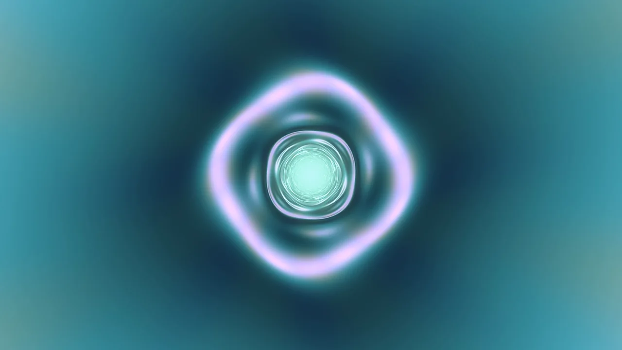 Teal and Violet Concentric Tunnel 4K Wallpaper