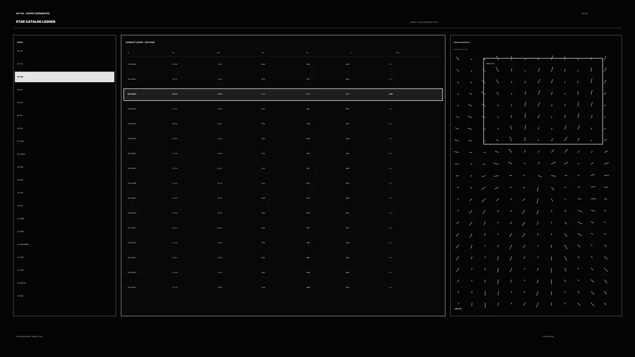 Cosmic Coordinates Star Catalog HUD 4K Wallpaper