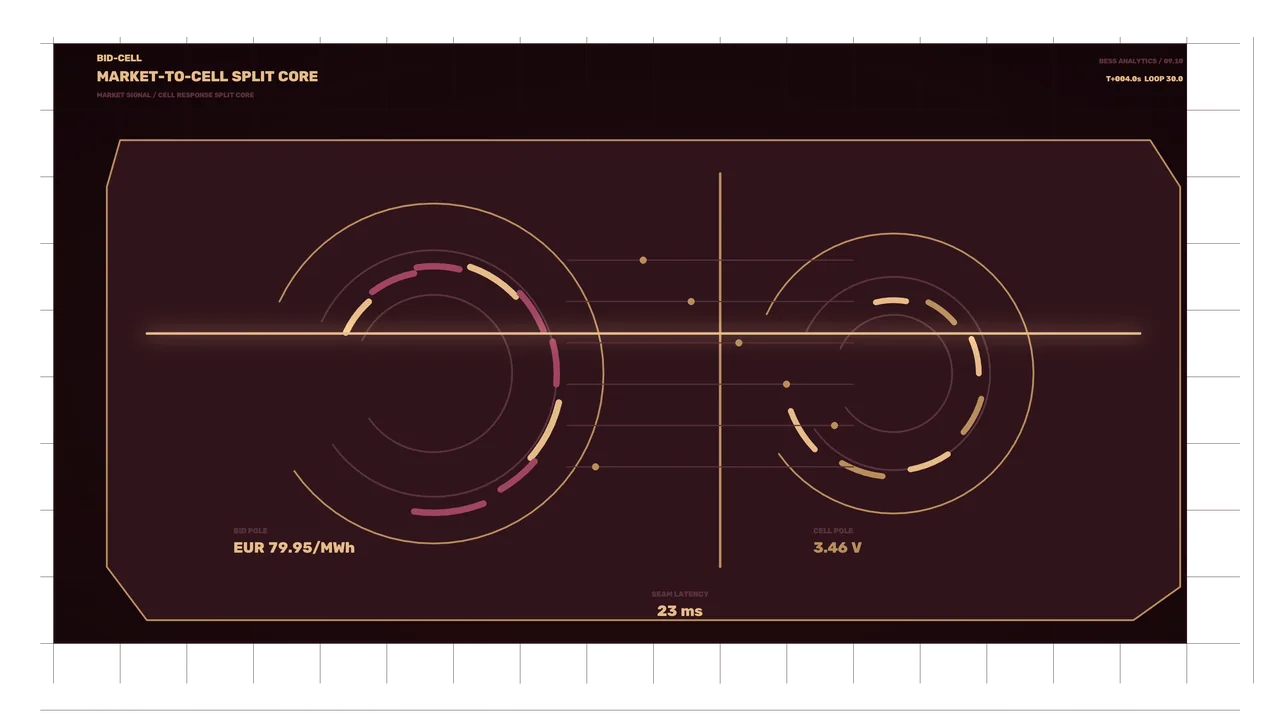 Market-to-Cell Split Core Energy Analytics HUD 4K Wallpaper