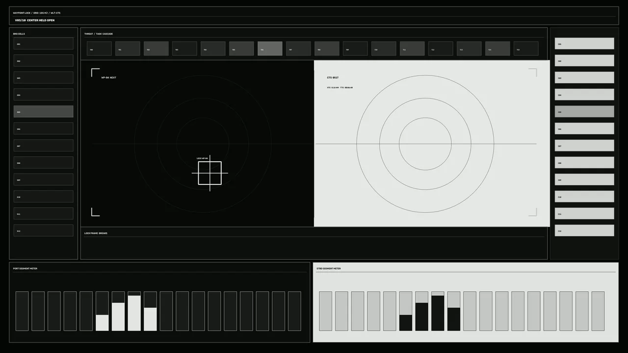 Monochrome Sci-Fi Course Tracking HUD 4K Wallpaper