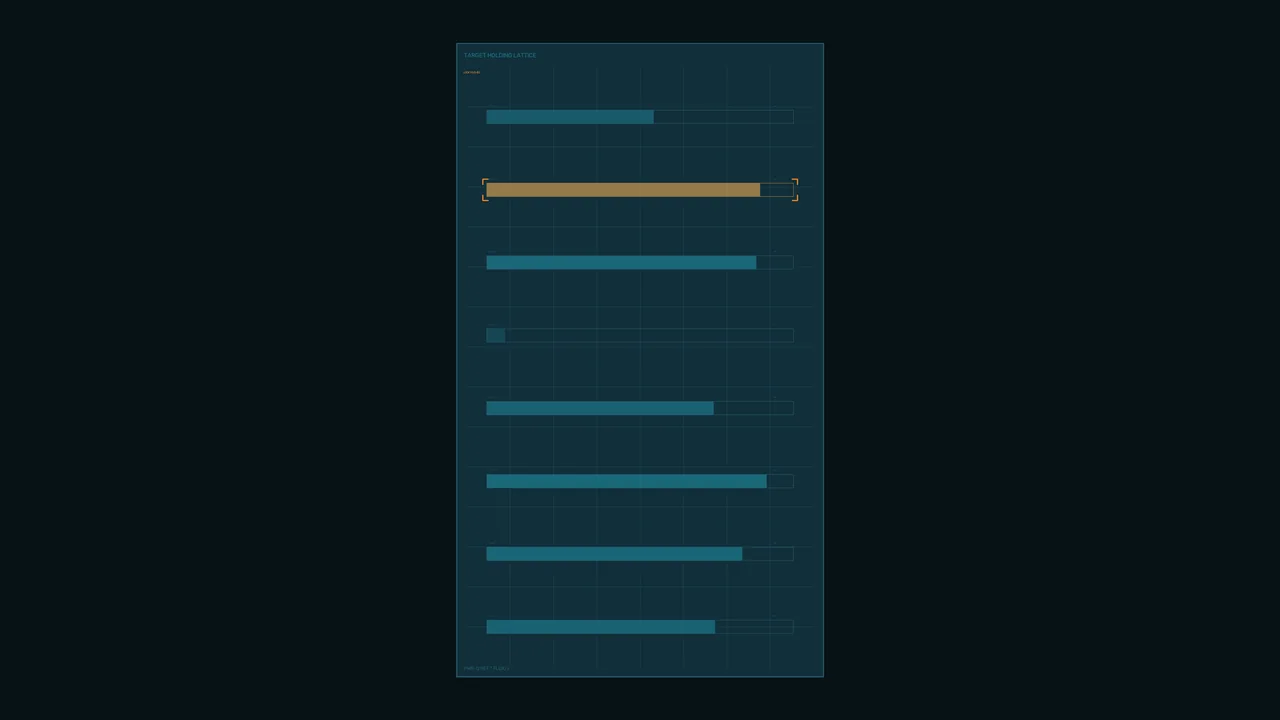 Teal Sci-Fi Telemetry Dashboard HUD with Horizontal Status Bars