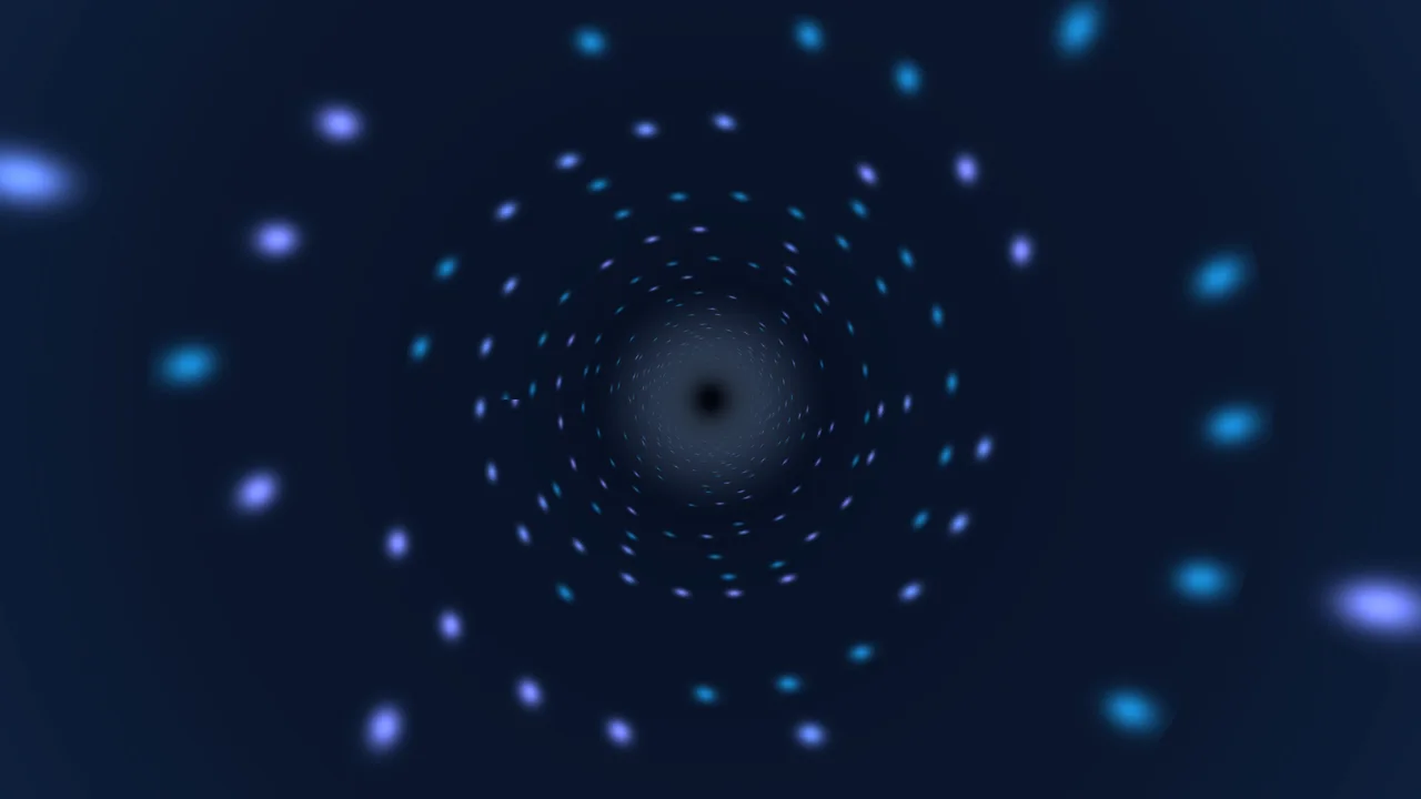 Blue Violet Luminous Circular Tunnel 4K Wallpaper