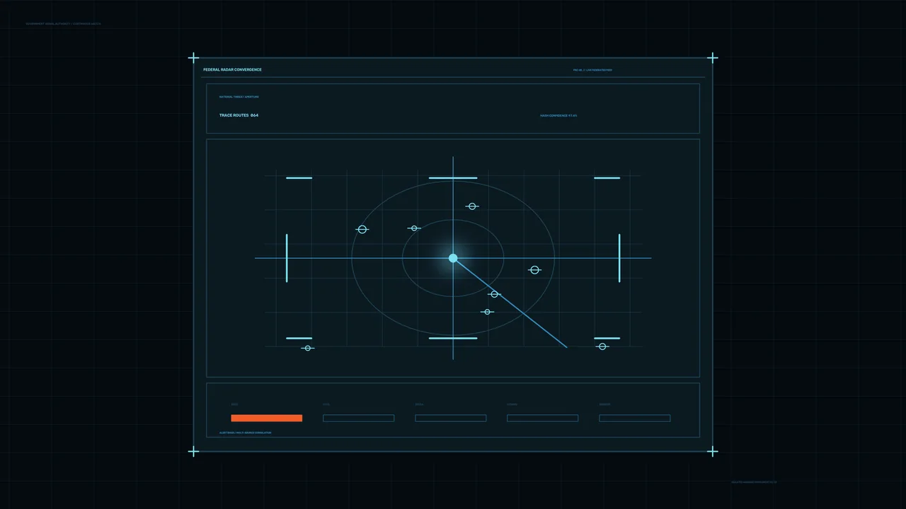 Sci-Fi Radar Warning HUD Dashboard with Circular Scanner — 4K Wallpaper