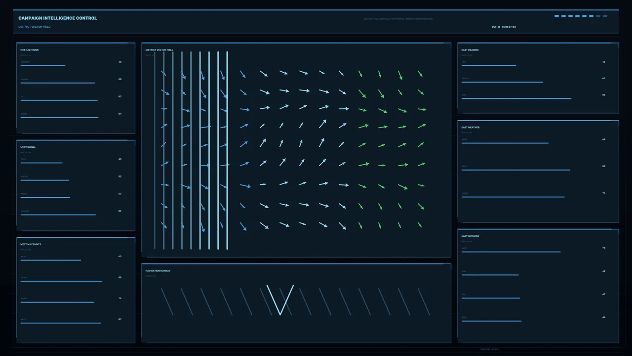 Futuristic Vector Field Navigation HUD Telemetry Dashboard Wallpaper