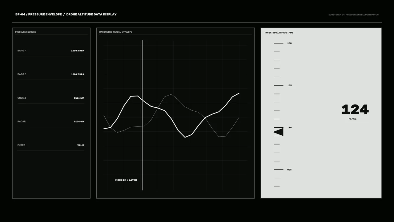 Monochrome Drone Altitude Telemetry HUD 4K Wallpaper