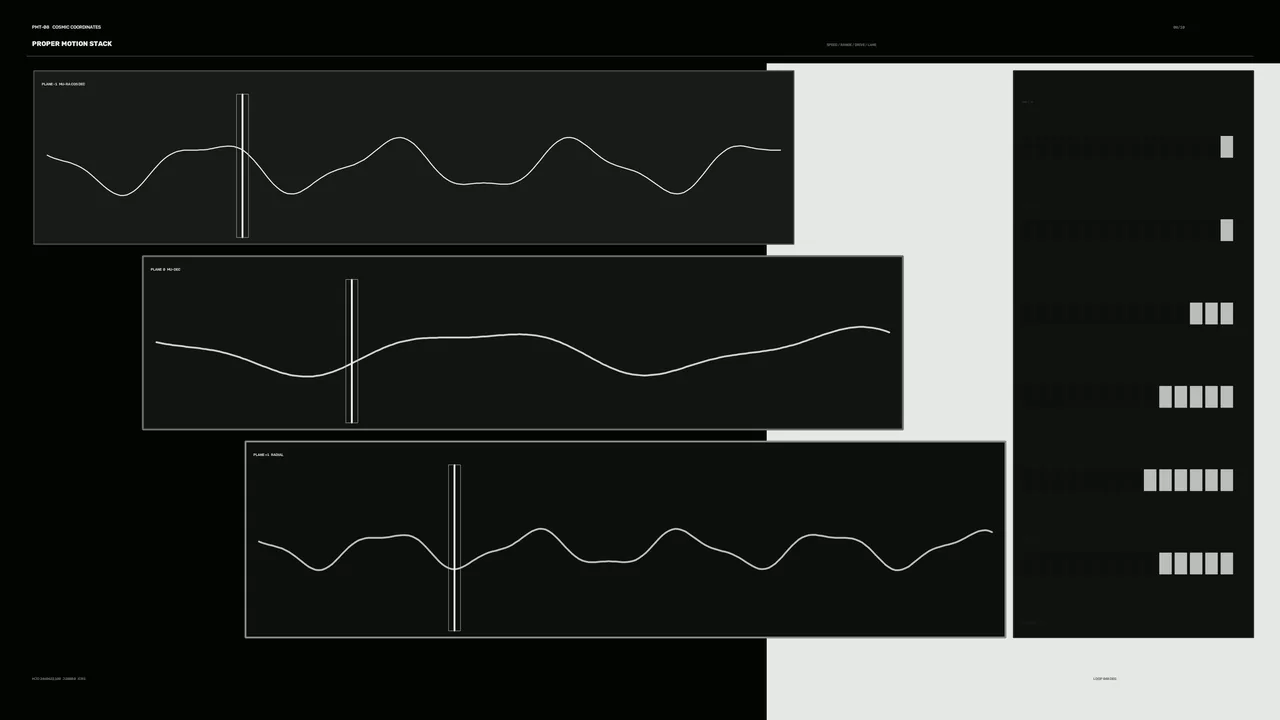 Monochrome Cosmic Coordinates Telemetry HUD 4K Wallpaper