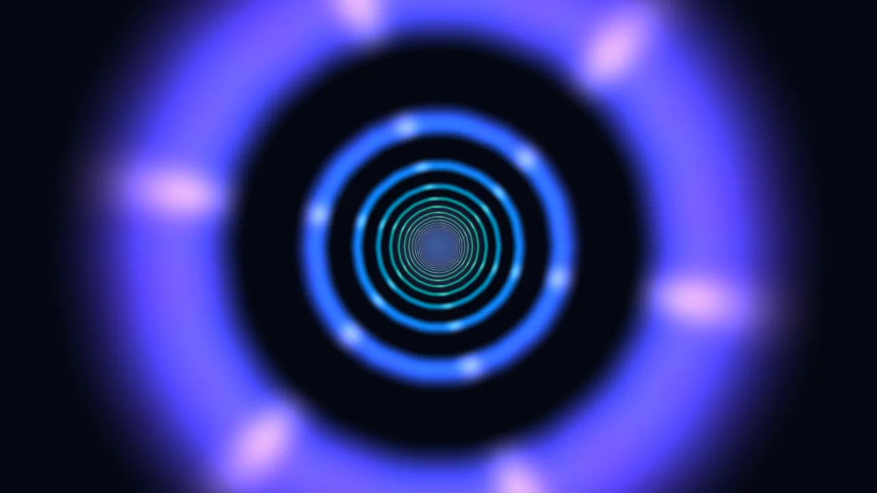 Neon Concentric Rings on Black 4K Wallpaper