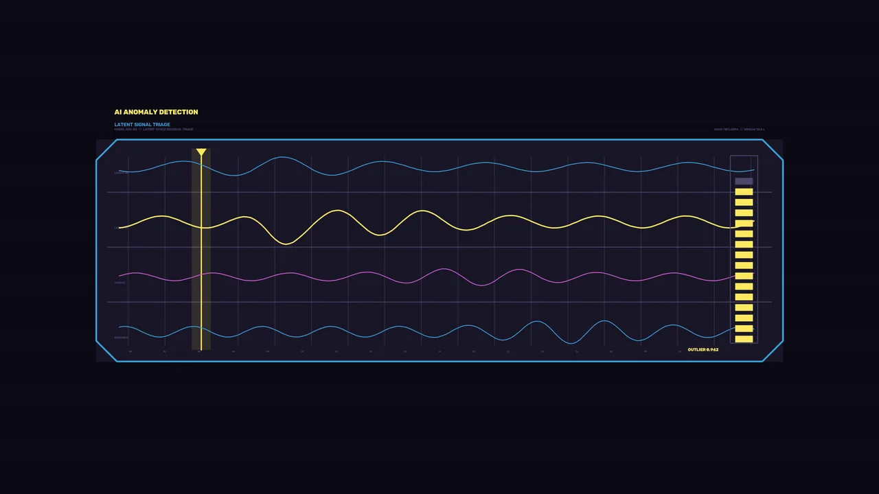 Futuristic Telemetry Waveform HUD with Anomaly Marker