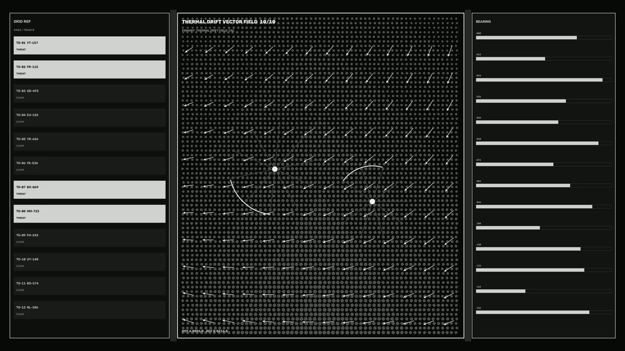 Thermal Flow Vector Field Monitoring HUD 4K Sci-Fi Wallpaper