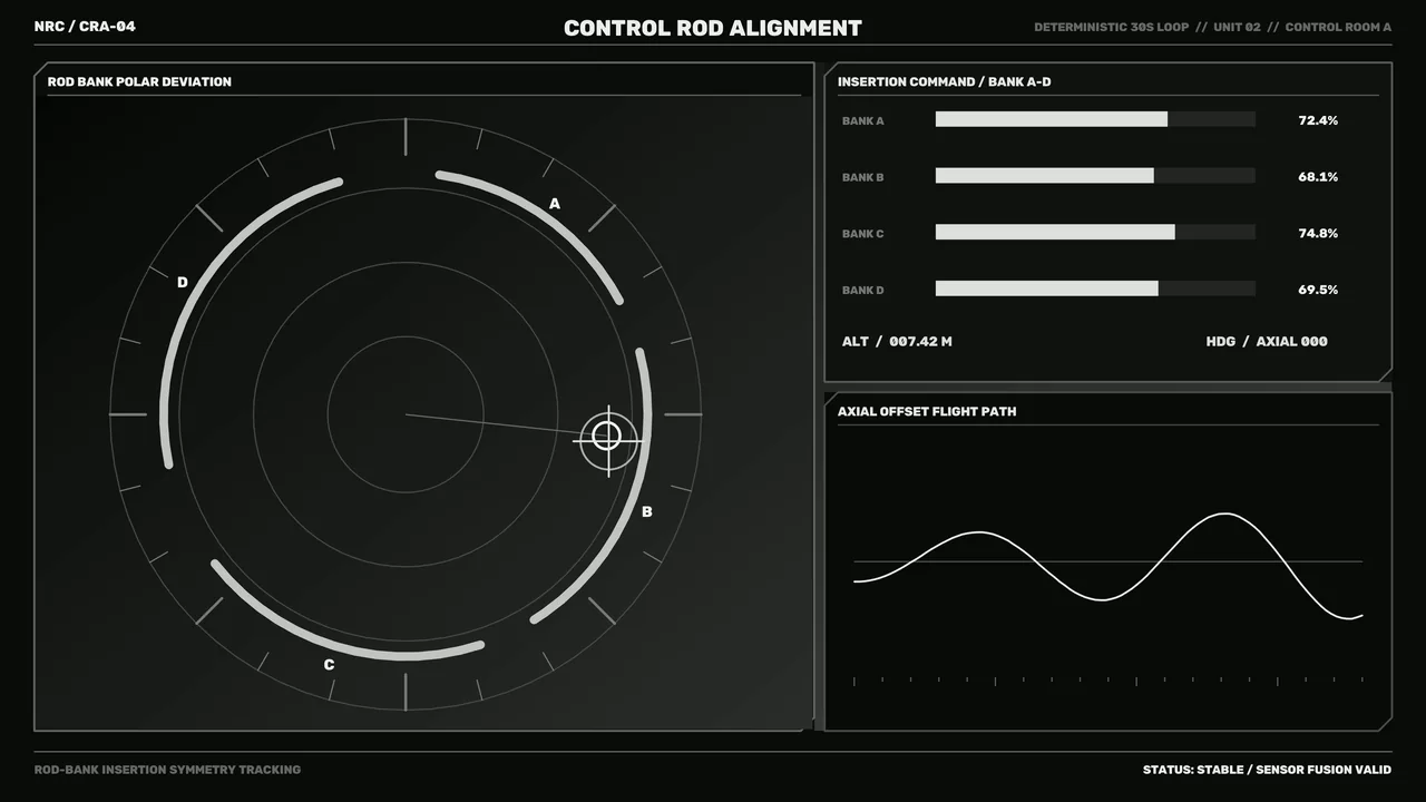 Sci-Fi Control Rod Alignment HUD 4K Wallpaper