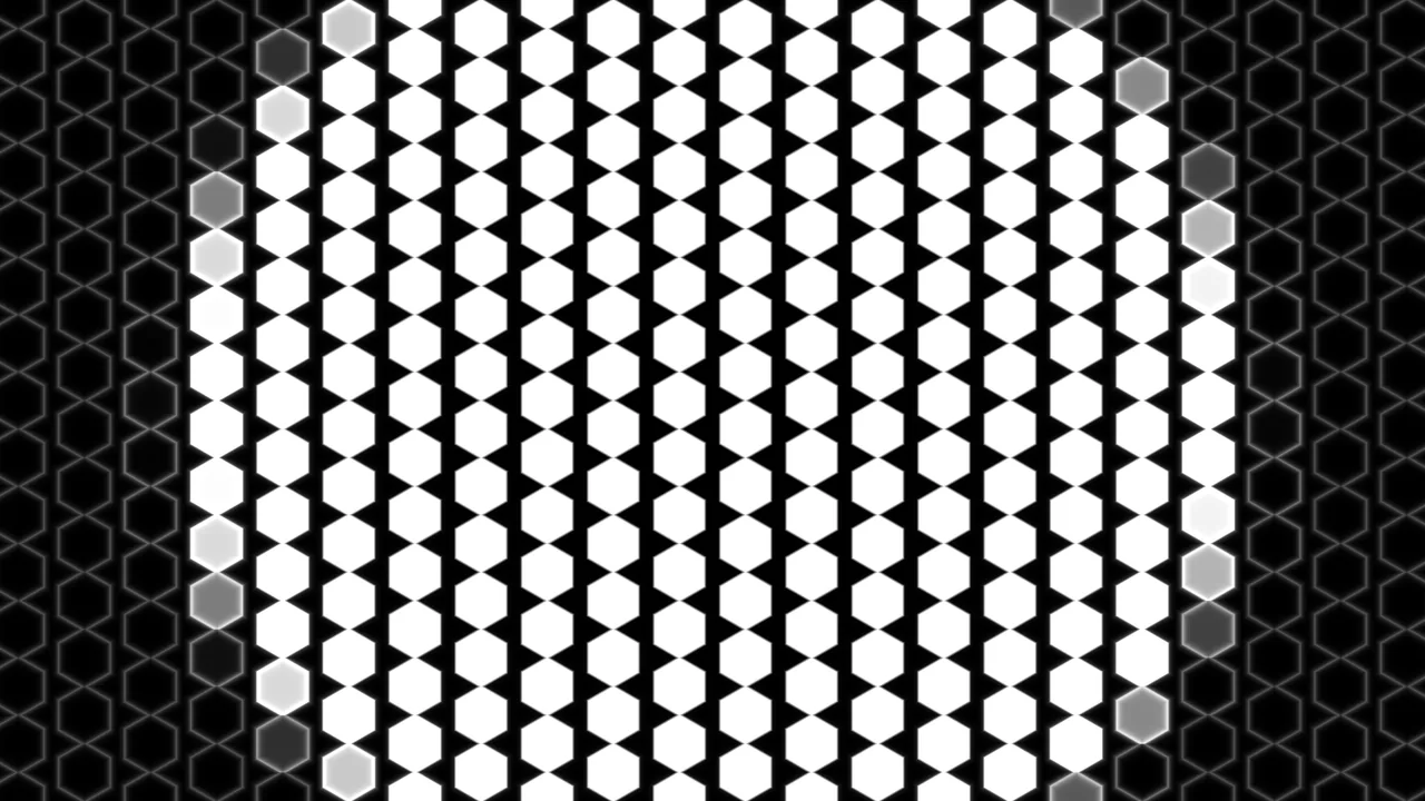 Glowing Hexagon Grid Black and White 4K Wallpaper
