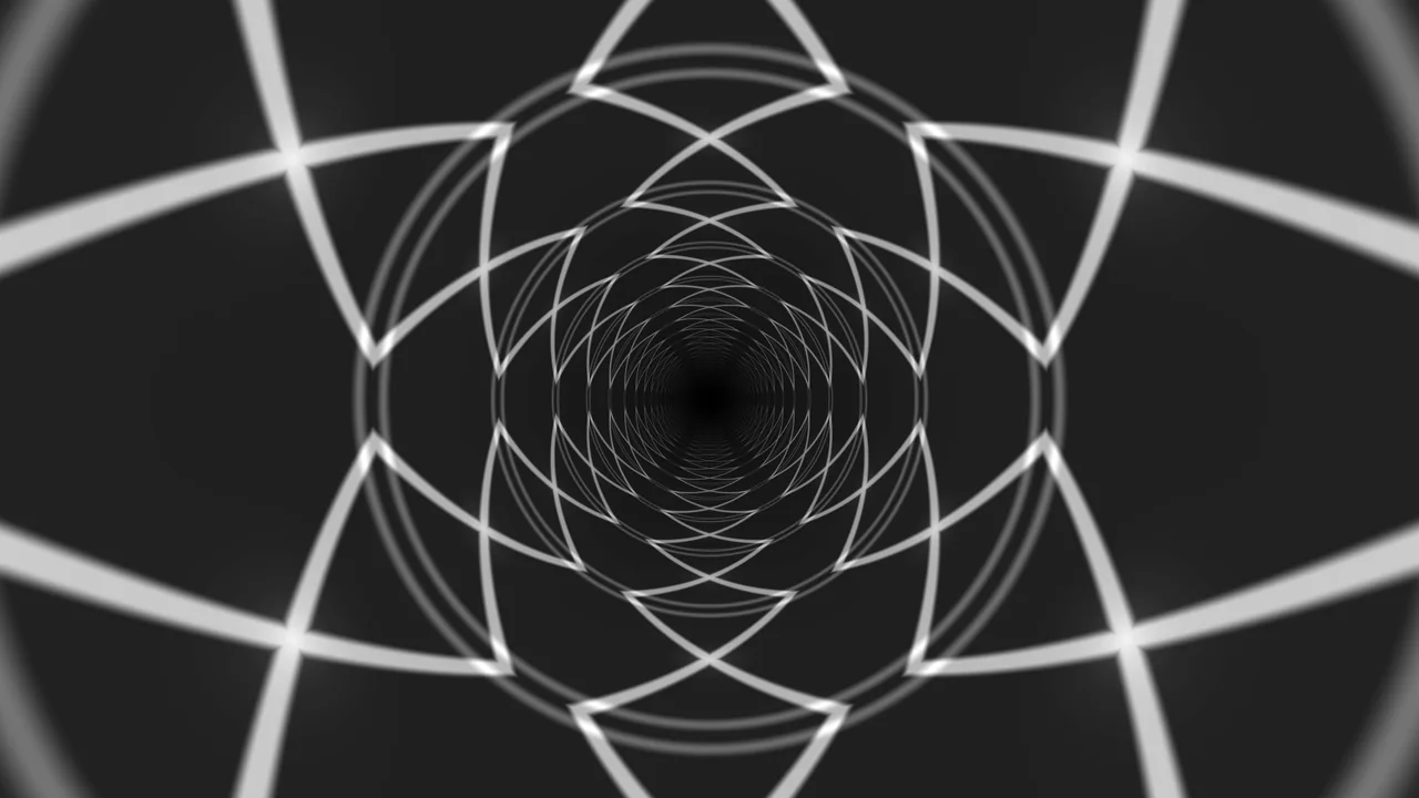 Black and White Geometric Tunnel 4K Wallpaper