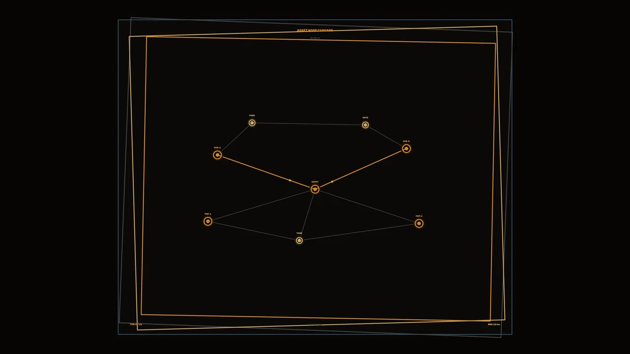 Orange Telemetry Network HUD Interface 4K Wallpaper
