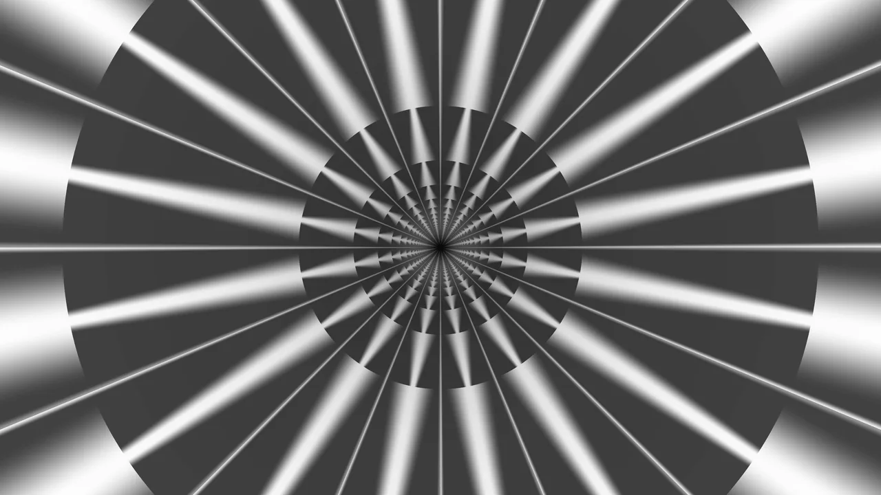 Black and White Radial Tunnel 4K Wallpaper