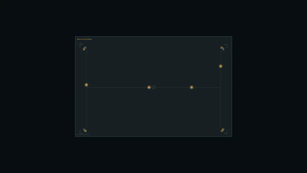 Impact Pulse Sonar HUD with Amber Locator Points – 4K Sci-Fi Wallpaper