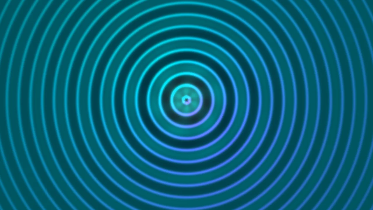 Concentric Radar Scanner HUD Wallpaper in Cyan and Violet