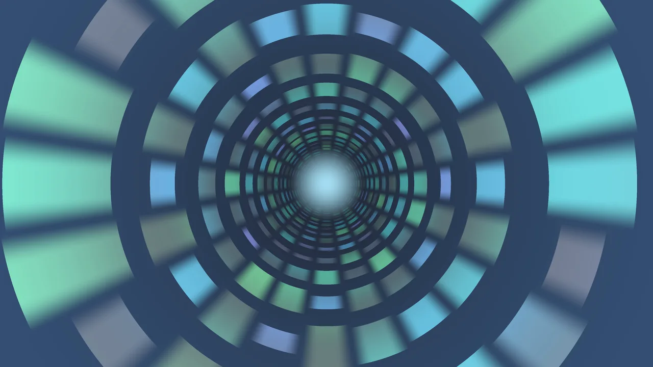 Teal and Blue Concentric Tunnel 4K Wallpaper