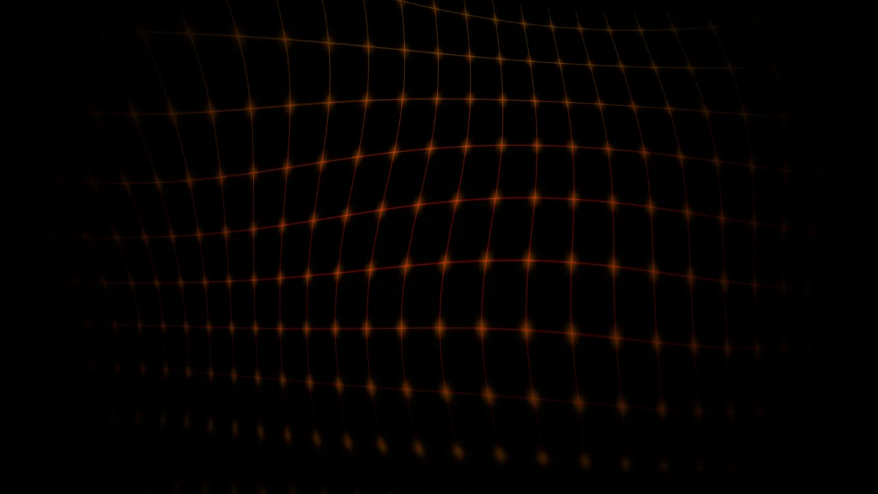 Glowing Orange Wave Grid on Black 4K Wallpaper