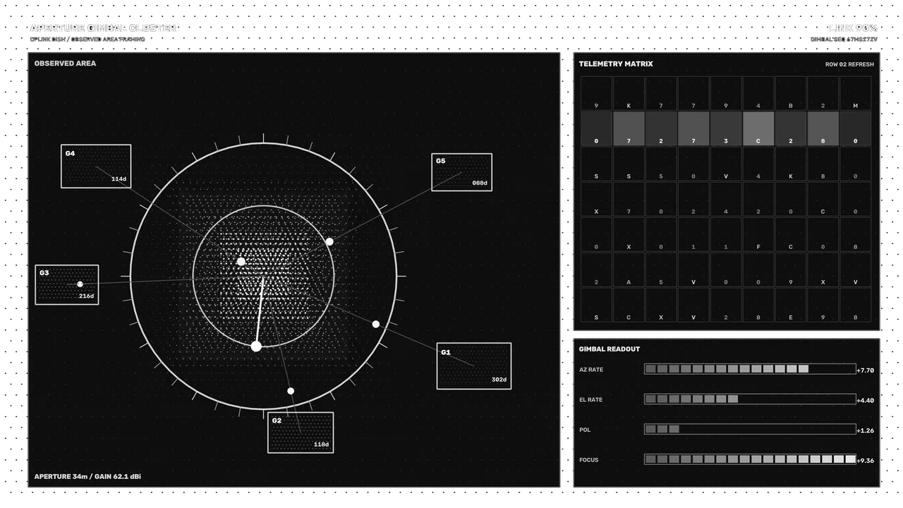 Monochrome Sci-Fi Telemetry HUD — 4K Wallpaper