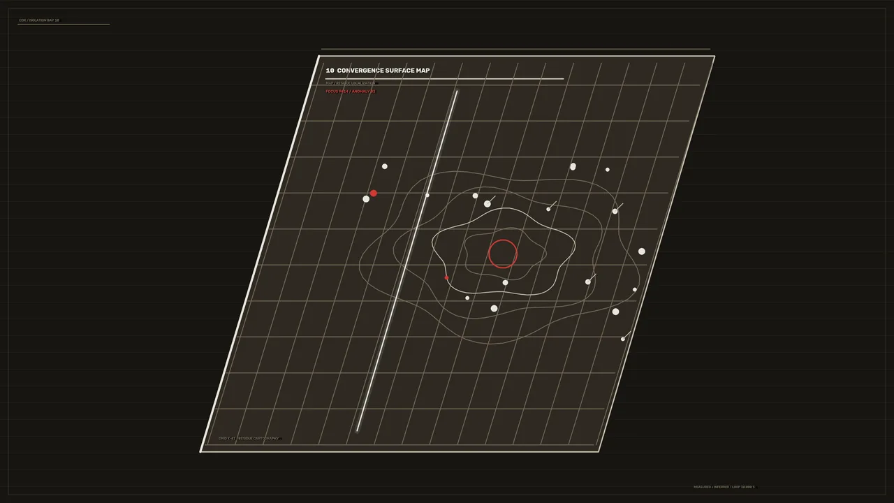 Sci-Fi Convergence Surface Map HUD Diagnostic Screen 4K Wallpaper