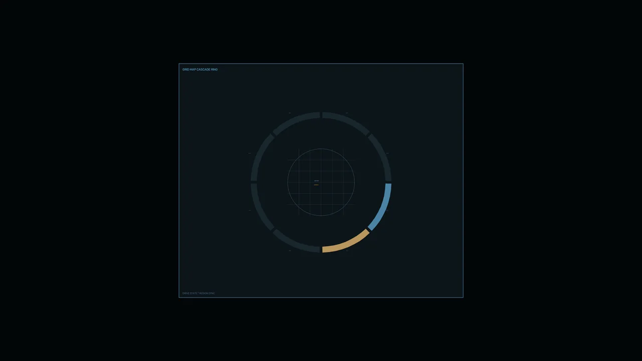 4K Sci-Fi Grid Map Ring HUD Wallpaper