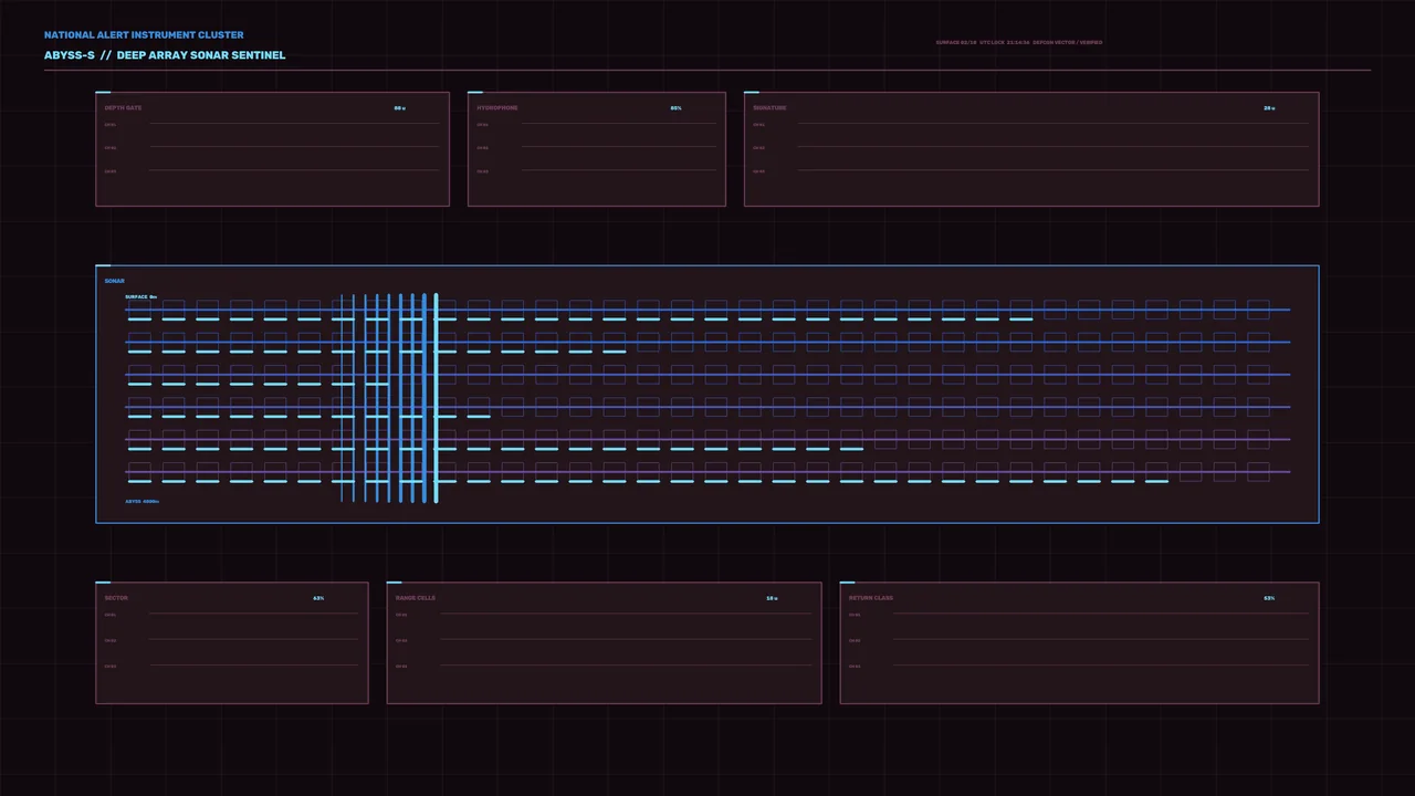 Futuristic Sonar Telemetry HUD Interface 4K Wallpaper