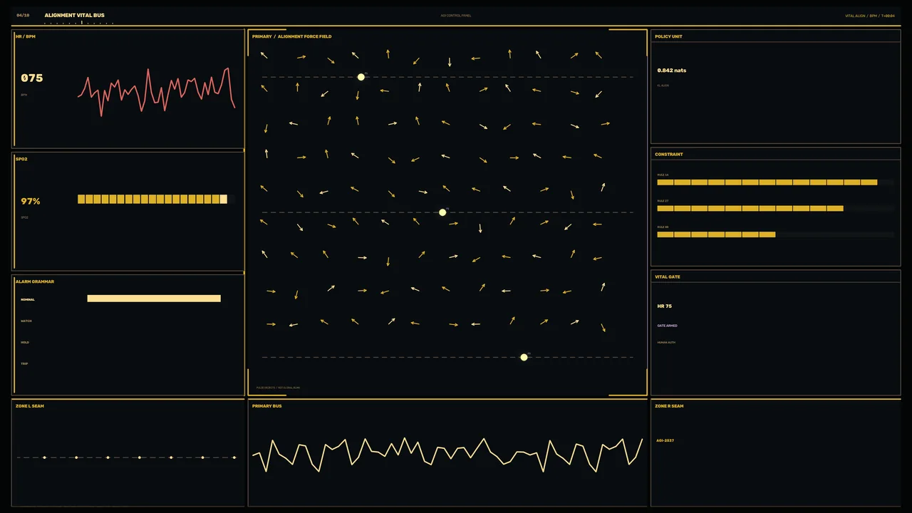 Medical Vital Signs HUD Dashboard with Alignment Field – 4K Sci-Fi Wallpaper