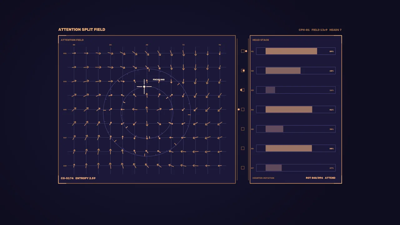 Attention Split Field Sci-Fi HUD 4K Wallpaper