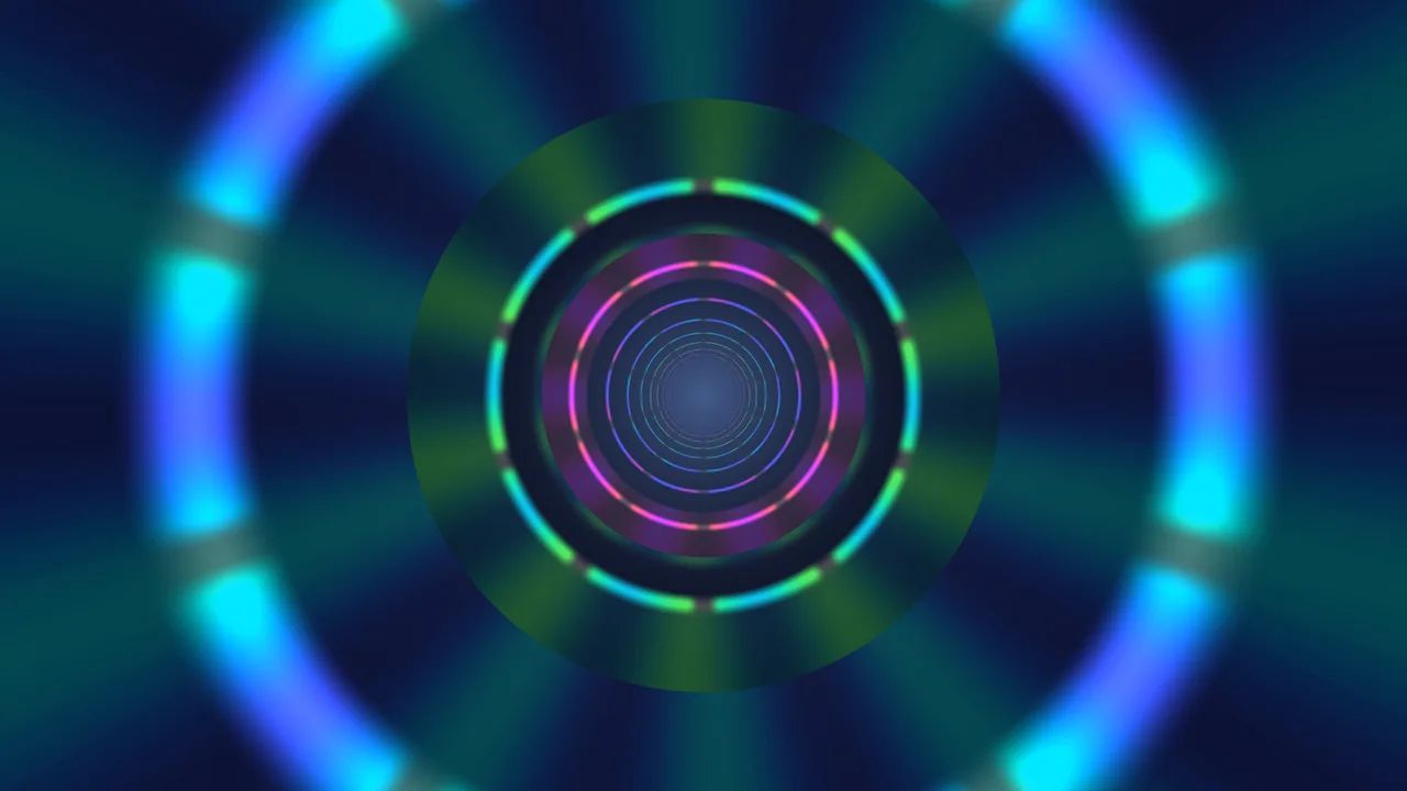 Neon Concentric Rings Tunnel 4K Wallpaper