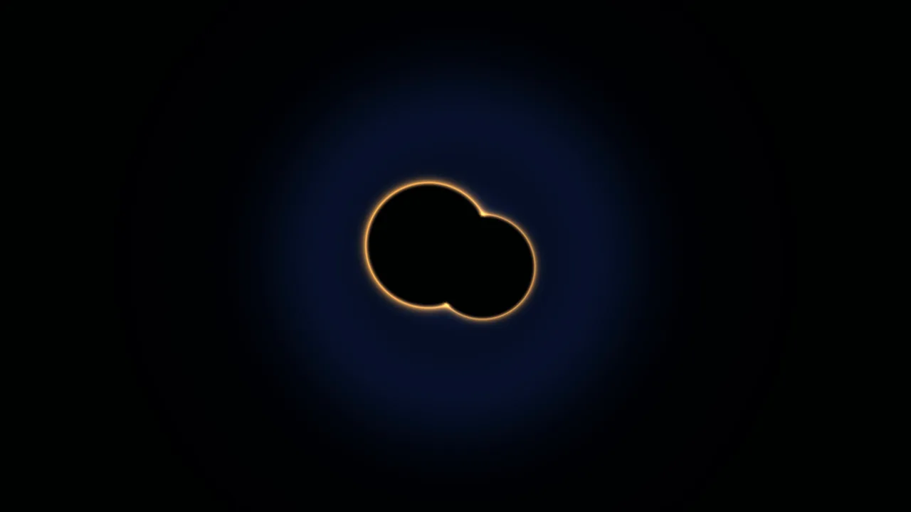 Abstract Sci-Fi HUD with Amber Circular Eclipse Graphic