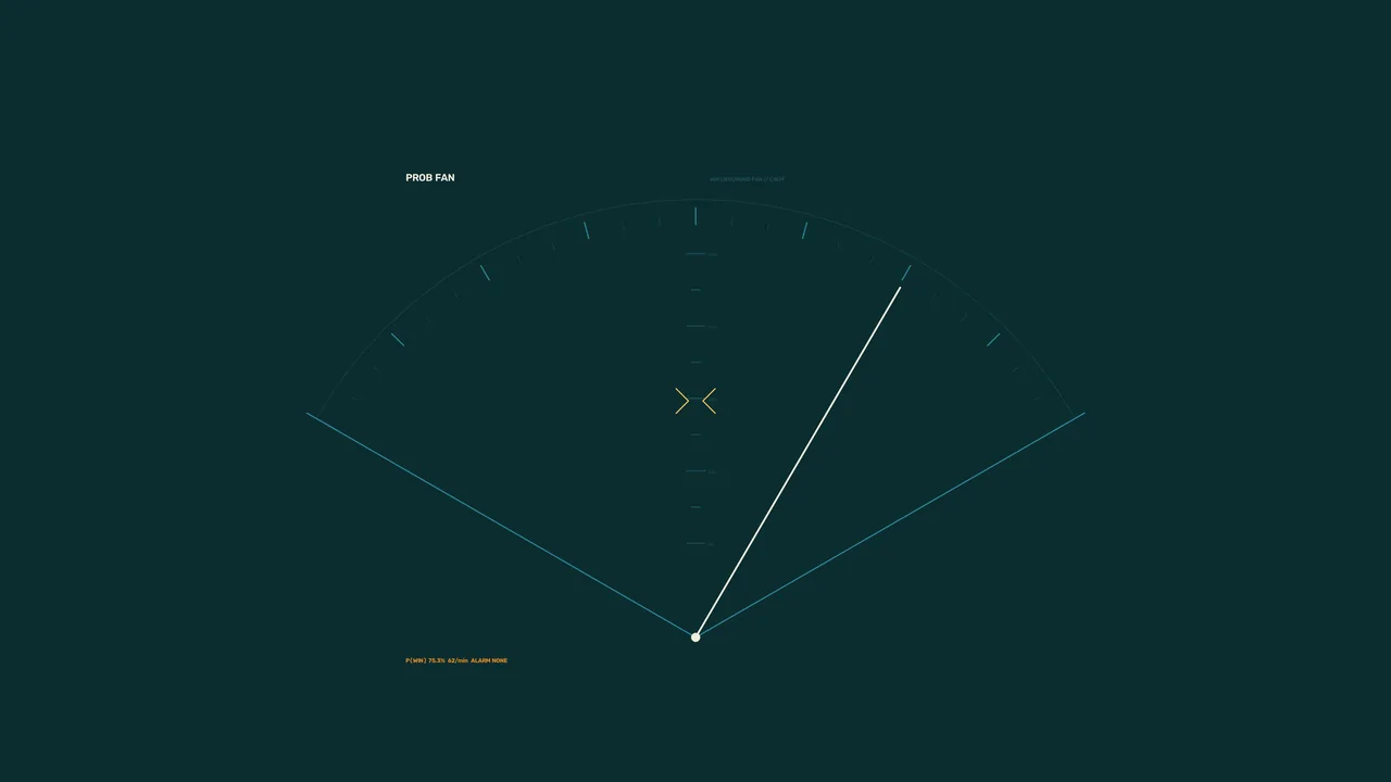 Probability Fan HUD with Radial Telemetry Gauge 4K Sci-Fi Wallpaper