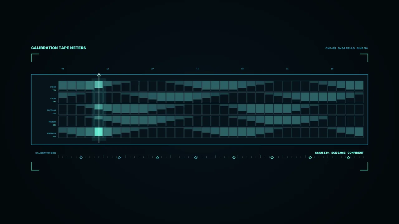 Teal Calibration Tape Meter Sci-Fi HUD Dashboard 4K Wallpaper
