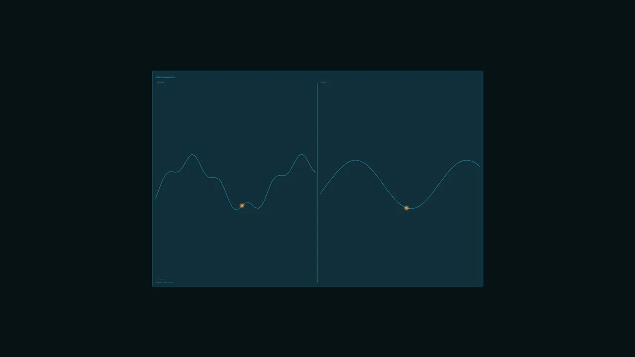Dark Teal Energy Telemetry HUD 4K Wallpaper