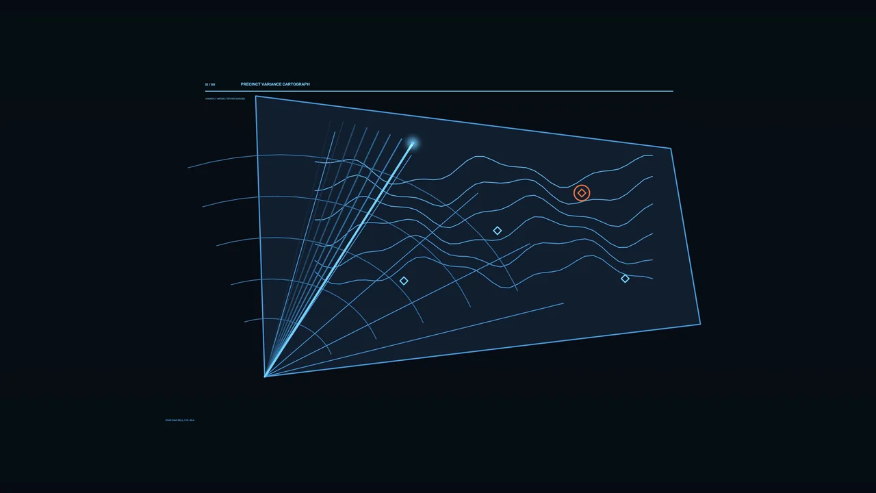 Sci-Fi Precinct Variance Cartograph HUD 4K Wallpaper