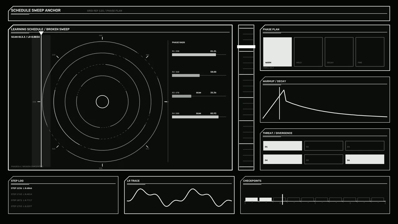 Sci-Fi Schedule Sweep Anchor HUD Dashboard
